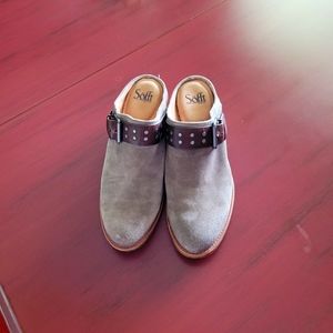 Sofft suede mules leather upper size 9 m
